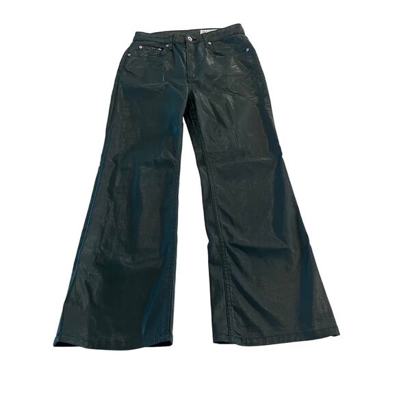 Rag & Bone Casey High Rise Ankle Flare Jeans in Coated Pine Grove Size 30 - Picture 2 of 11